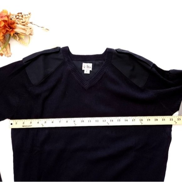 A CUT ABOVE MENS PRO ACRYLIC SECURITY V NECK BLACK SWEATER - Picture 4 of 10